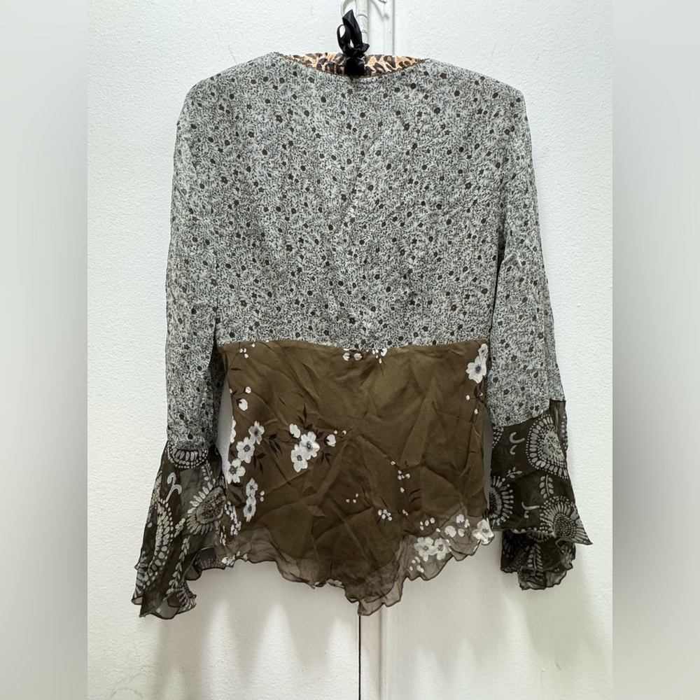 NWT 2000s Spenser Jeremy rare deadstock 100% silk top bell sleeves medium fairy - Picture 5 of 5